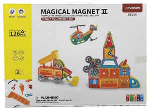 Klocki magnetyczne - Magical Magnet Pojazdy i konstrukcje 6w1 126 el.