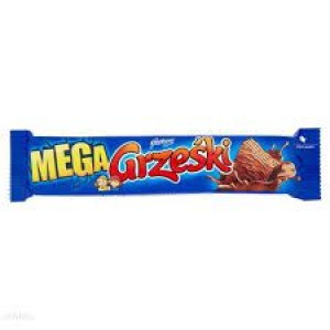 GRZEŚKI  MEGA wafelek kakaowy w czekoladzie deserowej 48g - 12sztuk