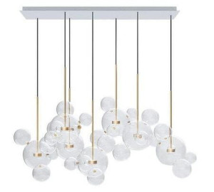 Lampa wisząca CAPRI LINE 7 złota - 420 LED, aluminium, szkło