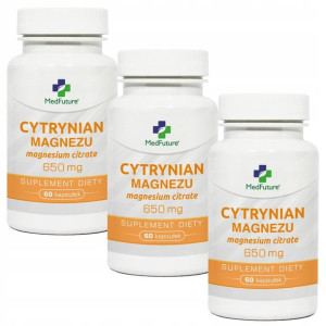 Cytrynian magnezu Magnesium citrate - 650 mg Zestaw 3 opakowania
