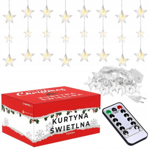 Kurtyna Led Gwiazdy Wiszące Girlanda XXL + Pilot