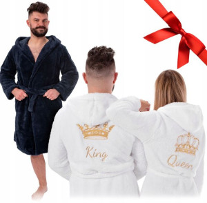 Szlafrok Męski King Przezent Dla Par Biały L/XL
