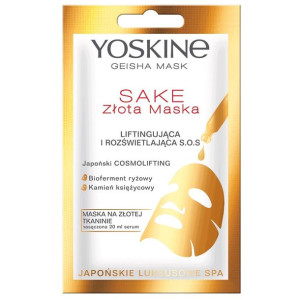 Geisha Mask Sake maska na złotej tkaninie liftingująca i rozświetlająca