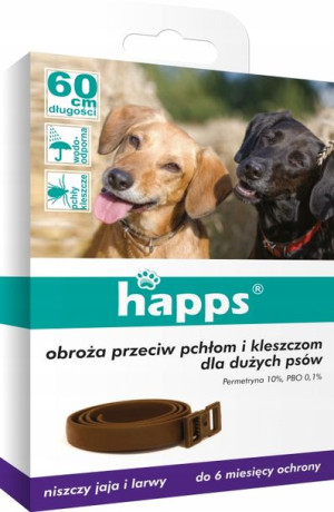 Obroża Przeciw Kleszcze Pchły Dla Psa Happs 60cm