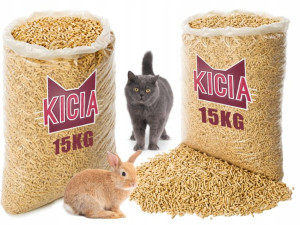 Żwirek Drewniany Podłoże Dla Kota Gryzoni 30kg 75l