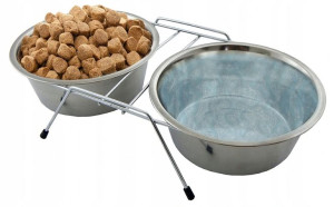 Miska Na Stojaku Dla Psa Kota Metalowa 2x1,80l