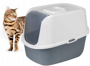 Duża Kuweta Toaleta Kryta Dla Kota Na Żwirek