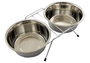 Miska Na Stojaku Dla Psa Kota Metalowa 2x1,80l
