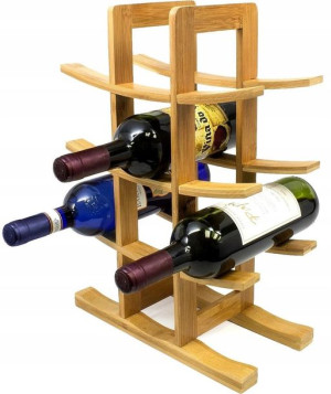 Bambusowy Stojak Na Wino 12 Butelek Drewniany