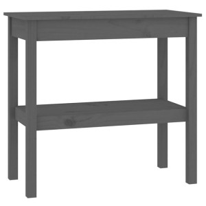 Stolik konsolowy, szary, 80x40x75 cm, lite drewno sosnowe