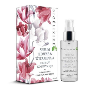 Jedwab & Witamina A wzmacniające serum do włosów wzbogacone o filtr UV