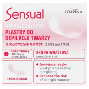 Sensual hipoalergiczne plastry do depilacji twarzy 12szt + tubka z oliwką
