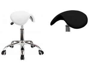 Stołek obrotowy kosmetyczny RODEO PRIM white/black