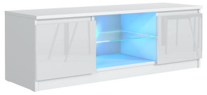 Komoda Stolik Biały Rtv Pod Lcd 160cm Producent Front Biel Połysk + Led