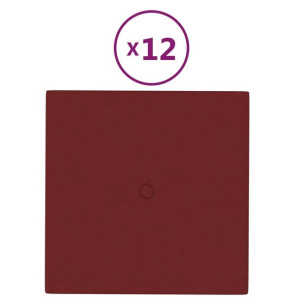 Panele ścienne, 12 szt, kolor wina, 30x30 cm, tkanina, 1,08 m²
