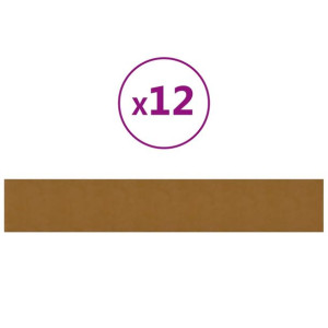 Panele ścienne, 12 szt., brązowe, 90x15 cm, aksamit, 1,62 m²