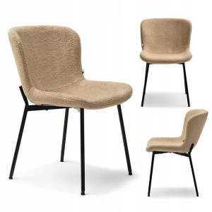Małe Krzesło Z Tkaniny Boucle Do Salonu Kirk Beż