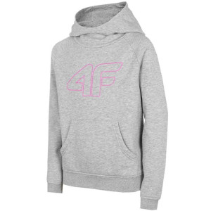 Bluza dla dziewczynki 4f szary melanż hjz22 jbld002 25m