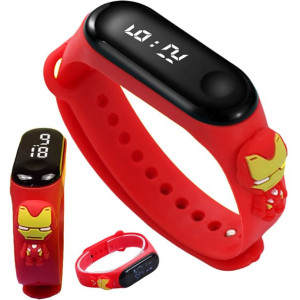 Zegarek LED opaska Dla Dzieci Iron Man czerwony