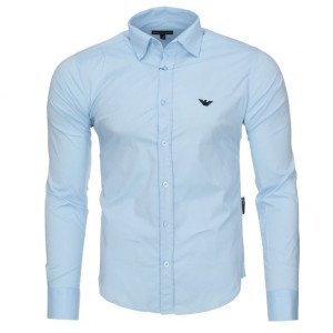 Emporio Armani koszula męska slim fit błękitna S