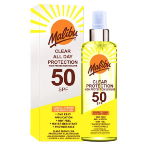Malibu Clear Protection Bezbarwny Spray Ochronny SPF50 250ml