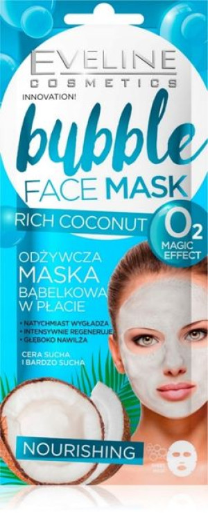 Eveline Maska bąbelkowa w płacie RICH COCONUT 1szt