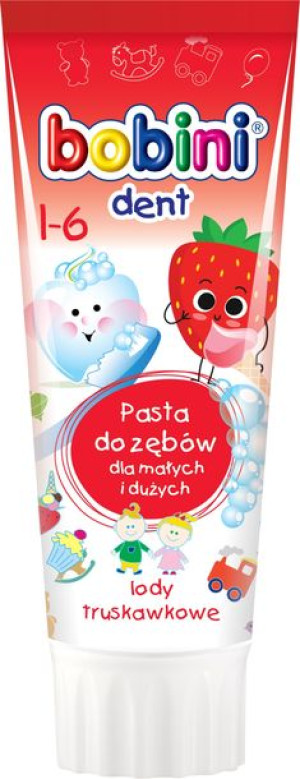 Bobini Dent pasta do zębów lody truskawkowe 75ml