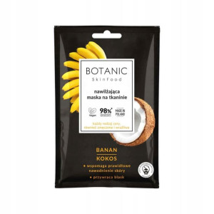 Botanic Nawilżająca maska na tkaninie Banan Kokos