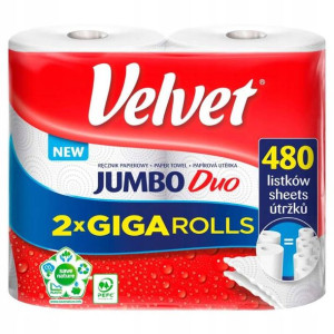 VELVET Ręcznik Papierowy JUMBO DUO MEGA rolka 2szt