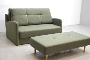 OJW wielka sofa 3osobowa + pufa, tkanina