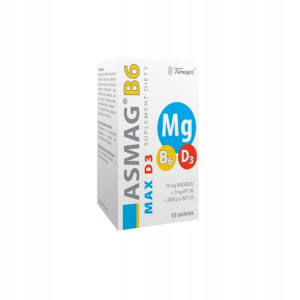 Asmag B6 MAX D3 Suplement Diety 50 szt.
