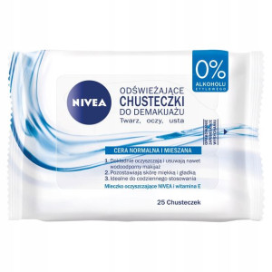 Nivea Odświeżające Chusteczki Do Demakijażu 25 Szt