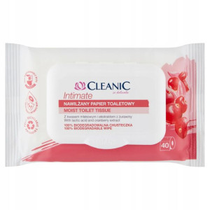 Cleanic Intimate Nawilżany Papier Toaletowy 40 Szt