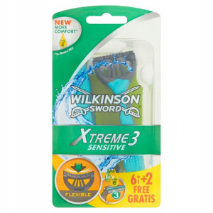 Wilkinson Sword Xtreme3 Sensitive 6+2 Szt. Gratis