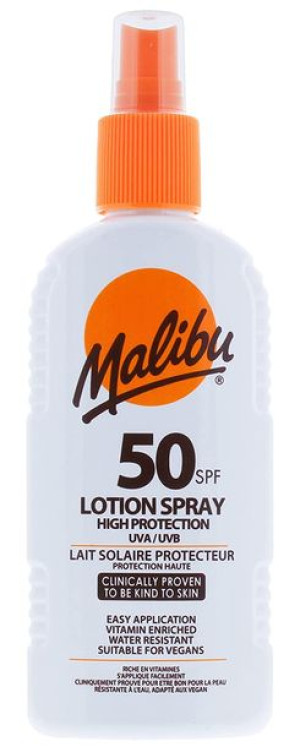 Malibu Sun Lotion Spray SPF50 Wodoodporny Spray 200ml