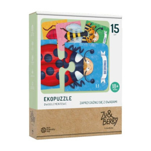 Ekopuzzle dwuelementowe 15 par Zaprzyjaźnij się z owadami Zu&Berry Muduko