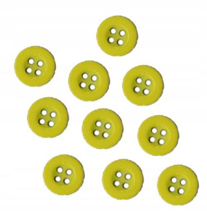 Guziki limonka 9 mm 4 otwory 10 szt.