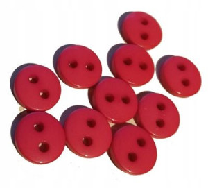 Guziki różowe 9 mm 2 otwory 10 szt.