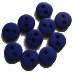 Guziki niebieskie 11,5 mm 2 otwory 10 szt.