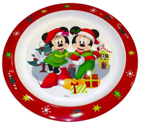 MYSZKA  MINNIE MICKEY Świateczny Talerz Płaski Ø 22 cm DISNEY