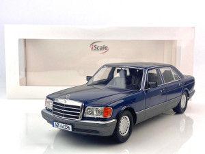 Mercedes-Benz 560 SEL S-class (W126) 1985 blue metallic iScale 1:18