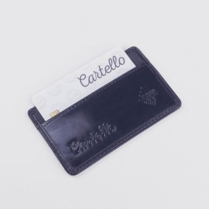 Skórzane etui na kartę kredytową z ID Protect System W903-1 czarny