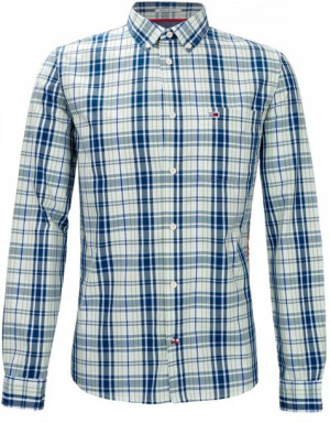 Koszula męska w kratę niebieska TOMMY JEANS - S