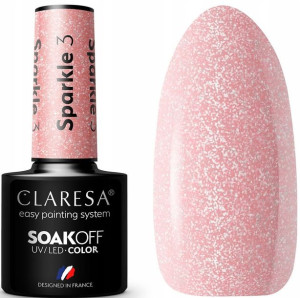 Claresa Lakier Hybrydowy Sparkle 3 Różowe Drobinki