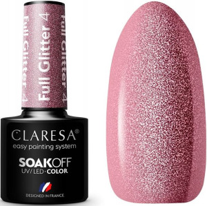 Claresa Lakier Hybrydowy Full Glitter 4 Różowy 5g