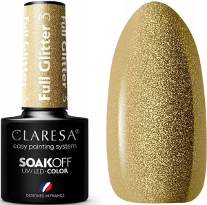 Claresa Lakier Hybrydowy Full Glitter 3 Złoty 5g