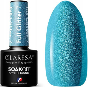 Claresa Lakier Hybrydowy Full Glitter 7 Turkusowy