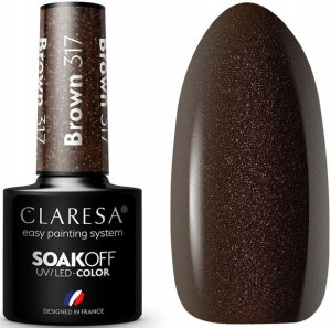 Claresa Lakier Hybrydowy Brown 317 Brązowy Brokat