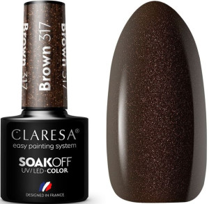 Claresa Lakier Hybrydowy Brown Drobinki 317 5g