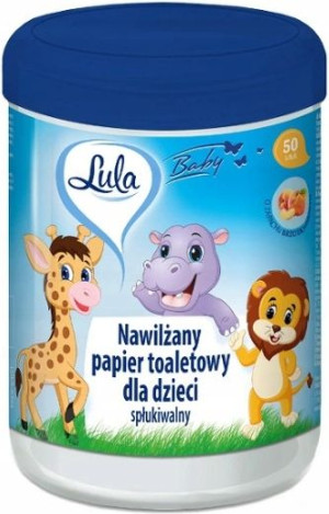 LULA Nawilżany Papier Toaletowy dla Dzieci Pudełko